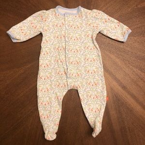 Flowered magnetic footie pajamas